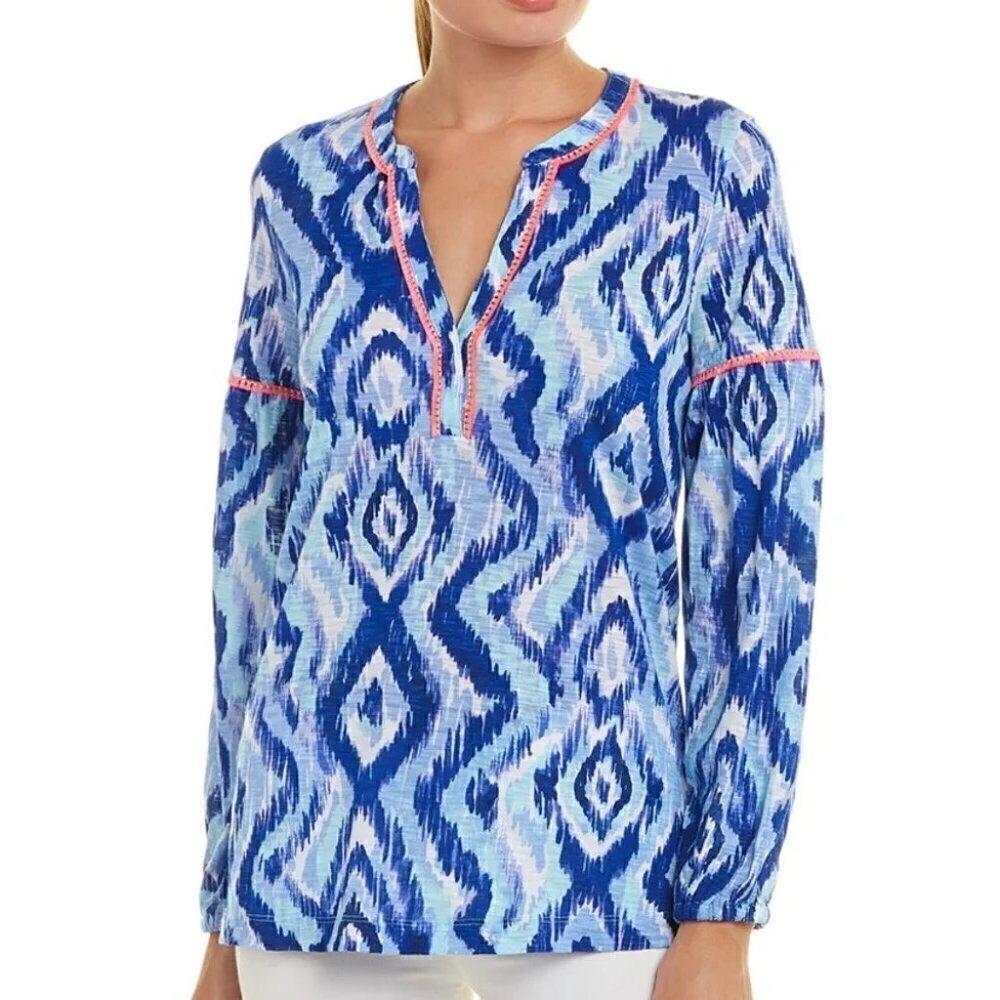 Lilly Pulitzer Blue Kalissa Knit Cotton Tunic Top XS